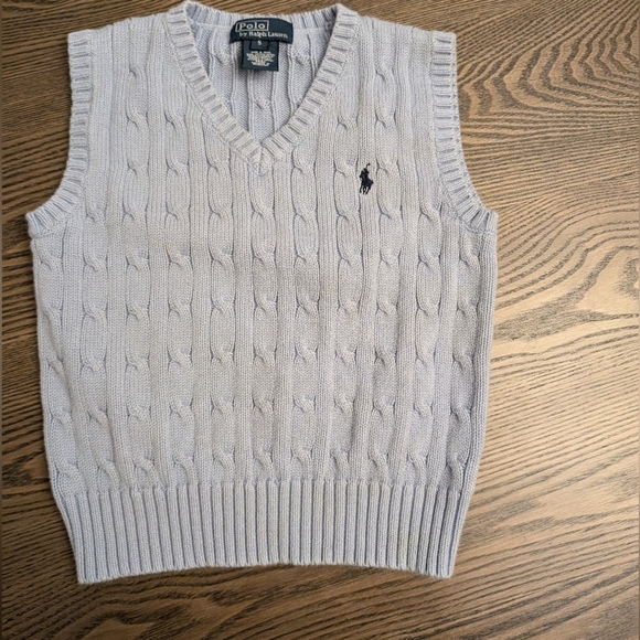 Polo by Ralph Lauren Light Blue V-Neck Sweater Vest - Picture 1 of 3